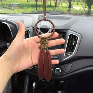 Feather Car Pendant with Wind Chime Bell